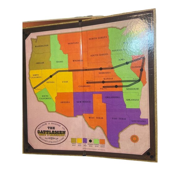 Vintage The Cattlemen Western Strategy Board Game Selchow & Righter Estate 1977 - Picture 4 of 6